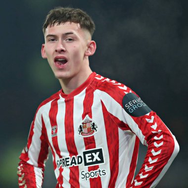 Chris Rigg Sunderland Sky Bet Şampiyonası 'nda Derby County - Sunderland maçında Pride Park Stadyumu, Derby, İngiltere, 21 Ocak 2025