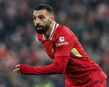 UEFA Şampiyonlar Ligi sırasında Liverpool 'dan Mohamed Salah - Lig Sahnesi Liverpool - Liverpool - Anfield, Liverpool, Birleşik Krallık, 21 Ocak 2025