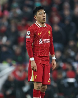 Liverpool 'dan Wataru Endo UEFA Şampiyonlar Ligi - Lig Sahnesi Liverpool - Liverpool - Anfield, Liverpool, İngiltere, 21 Ocak 2025
