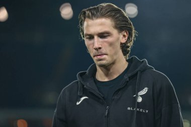 Norwich City 'den Brad Hills, 22 Ocak 2025' te Leeds United ile Norwich City arasındaki Gökyüzü İddia Şampiyonası maçına geldi.