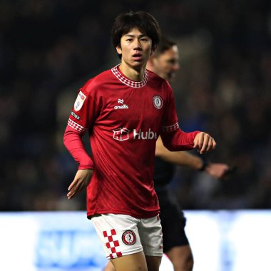 Bristol City 'den Yu Hirakawa 22 Ocak 2025' te Sheffield Çarşamba günü Hillsborough, Sheffield, İngiltere 'de Bristol City' ye karşı oynanan Gökyüzü İddia Şampiyonası maçında
