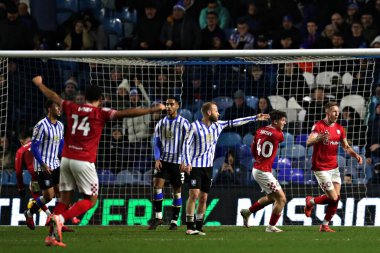 Bristol City 'den Ross McCrorie, 22 Ocak 2025' te İngiltere 'nin başkenti Hillsborough' da Çarşamba günü oynanan Gökyüzü İddia Şampiyonası maçında golünü kutluyor.