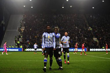 Sheffield 'li Di' Shon Bernard, 22 Ocak 2025 'te Sheffield, İngiltere' de Çarşamba günü oynanan ve Bristol City 'ye karşı oynanan Gökyüzü İddia Şampiyonası maçında golünü kutluyor.