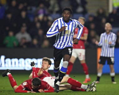 Sheffield 'li Di' Shon Bernard, 22 Ocak 2025 'te Sheffield, İngiltere' de Çarşamba günü oynanan ve Bristol City 'ye karşı oynanan Gökyüzü İddia Şampiyonası maçında golünü kutluyor.