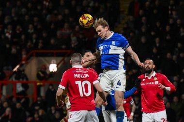 Birmingham City 'den Christoph Klarer, 23 Ocak 2025' te İngiltere 'nin Wrexham-Birmingham City maçında Wrexham-Birmingham maçında liderliği aldı.