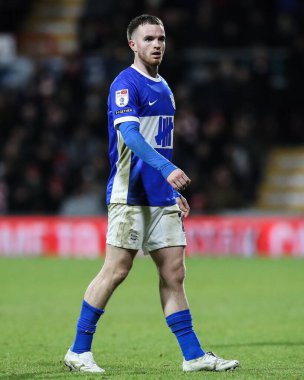 Birmingham City 'den Marc Leonard, Wrexham' a karşı Birmingham City maçı sırasında SToK Cae Ras, Wrexham, İngiltere, 23 Ocak 2025
