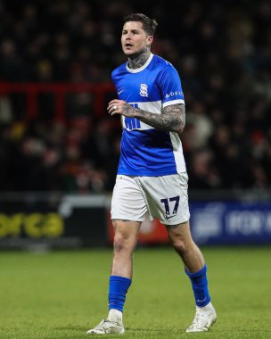 Lyndon Dykes of Birmingham City during the Sky Bet League 1 match Wrexham vs Birmingham City at SToK Cae Ras, Wrexham, United Kingdom, 23rd January 2025 clipart