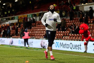 Keshi Anderson of Birmingham City during the pre-game warm up ahead of the Sky Bet League 1 match Wrexham vs Birmingham City at SToK Cae Ras, Wrexham, United Kingdom, 23rd January 2025 clipart