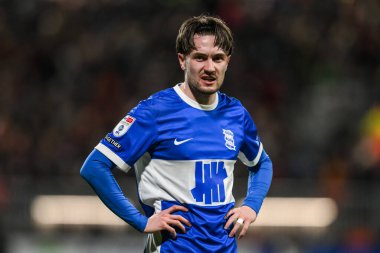 Birmingham City takımından Scott Wright, Wrexham 'a karşı Birmingham City maçı sırasında SToK Cae Ras, Wrexham, İngiltere, 23 Ocak 2025