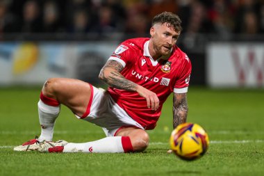 Wrexham 'dan Dan Scarr, Wrexham - Birmingham City maçı sırasında Wrexham - SToK Cae Ras, Wrexham, Birleşik Krallık, 23 Ocak 2025