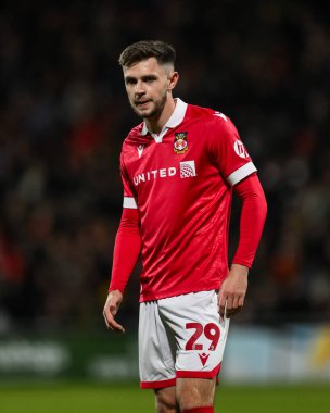 Wrexham takımından Ryan Barnett, Wrexham - Birmingham City maçı sırasında Wrexham - SToK Cae Ras, Wrexham, İngiltere, 23 Ocak 2025