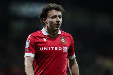 Wrexham 'dan Ollie Rathbone takımının golcüsü Gökyüzü İddia Ligi 1 maçında Wrexham' a karşı Birmingham City, SToK Cae Ras, Wrexham, Birleşik Krallık, 23 Ocak 2025