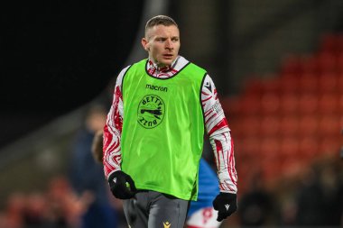 Paul Mullin of Wrexham during the pre-game warmup ahead of the Sky Bet League 1 match Wrexham vs Birmingham City at SToK Cae Ras, Wrexham, United Kingdom, 23rd January 2025 clipart