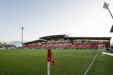 Wrexham 'ın Evi SToK Cae Ras' ın Wrexham Ligi 1 maçı sırasında Wrexham 'a karşı Birmingham City, SToK Cae Ras, Wrexham, Birleşik Krallık, 23 Ocak 2025