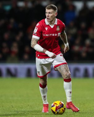 Wrexham takımından James McClean, Wrexham - Birmingham City maçı sırasında Wrexham 'a karşı SToK Cae Ras, Wrexham, İngiltere, 23 Ocak 2025