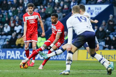 Middlesbrough 'dan Delano Burgzorg 25 Ocak 2025' te İngiltere 'nin Deepdale kentinde oynanan Sky Bet Şampiyonası' nda Preston North End ile Middlesbrough arasındaki maçta yarışıyor.