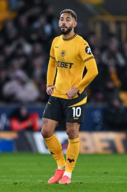 Wolverhampton Wanderers 'dan Matheus Cunha Premier League maçında Wolverhampton Wanderers Arsenal' e karşı Molineux, Wolverhampton, Birleşik Krallık, 25 Ocak 2025