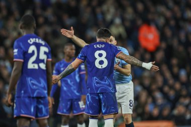 Manchester City 'den Mateo Kovai ve Chelsea' den Enzo Fernnndez, Manchester City - Chelsea maçında 25 Ocak 2025 'te Etihad Stadyumu' nda karşı karşıya geldiler.