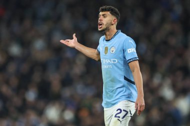 Manchester City 'den Matheus Nunes, Manchester City' nin Chelsea 'ye karşı oynadığı Premier League maçında 25 Ocak 2025 tarihinde Etihad Stadyumu' nda tepki gösterdi.