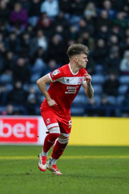 Middlesbrough 'dan Ben Doak 25 Ocak 2025' te İngiltere 'nin Deepdale kentinde oynanan Preston North End-Middlesbrough maçında öne çıkıyor.