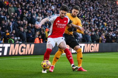 Wolverhampton Wanderers - Molineux, Wolverhampton, Birleşik Krallık 'ta Wolverhampton Arsenal maçında Wolverhampton Wanderers maçında Wolverhampton' dan Matt Doherty 'yi oyaladı.