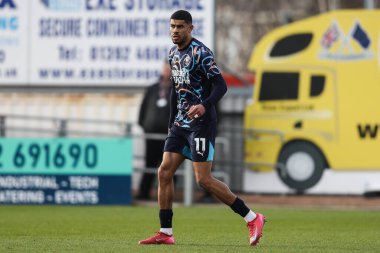 Blackpool takımından Ashley Fletcher, Exeter City ile Blackpool maçında St. James 'Park, Exeter, Birleşik Krallık' ta, 25 Ocak 2025