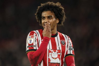 Sam McCallum of Sheffield United during the Sky Bet Championship match Sheffield United vs Hull City at Bramall Lane, Sheffield, United Kingdom, 24th January 2025 clipart