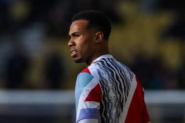 Gabriel of Arsenal Premier Lig karşılaşmasında Wolverhampton Wanderers Arsenal 'e karşı Molineux, Wolverhampton, Birleşik Krallık' ta 25 Ocak 2025 'te oynanan maç öncesi ısınma maçında