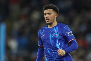 Chelsea 'den Jadon Sancho Premier Lig karşılaşmasında Manchester City ile Chelsea arasındaki Etihad Stadyumu, Manchester, İngiltere, 25 Ocak 2025
