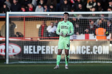 Blackpool 'dan Harry Tyrer, Sky Bet Ligi 1 karşılaşmasında Exeter City, St. James' Park, Exeter, İngiltere 'de Blackpool' a karşı, 25 Ocak 2025