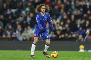 Chelsea Premier Ligi maçında Marc Cucurella Manchester City ile Chelsea maçında Etihad Stadyumu, Manchester, Birleşik Krallık, 25 Ocak 2025