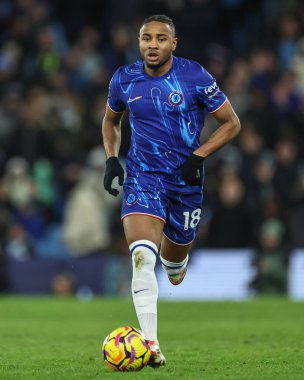 Chelsea Premier Ligi karşılaşmasında Christopher Nkunku Manchester City ile Chelsea maçında Etihad Stadyumu, Manchester, Birleşik Krallık, 25 Ocak 2025
