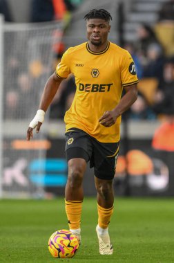 Wolverhampton Wanderers 'dan Emmanuel Agbadou Premier League maçında Wolverhampton Wanderers' a karşı Molineux, Wolverhampton, Birleşik Krallık, 25 Ocak 2025