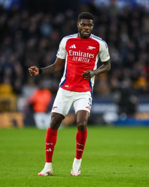 Arsenal 'den Thomas Partey Premier Lig maçı sırasında Wolverhampton Wanderers, Molineux, Wolverhampton, Birleşik Krallık' ta Arsenal 'e karşı, 25 Ocak 2025