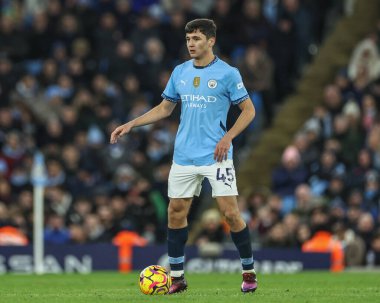 Manchester City 'nin Chelsea' ye karşı oynadığı Premier League maçında Manchester City 'den Abdukodir Khusanov, Etihad Stadyumu, Manchester, İngiltere, 25 Ocak 2025
