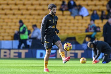 Wolverhampton Wanderers, Wolverhampton Wanderers 'a karşı Molineux, Wolverhampton, Birleşik Krallık' ta 25 Ocak 2025 'te oynanan Premier League karşılaşmasında Wolverhampton Wanderers' ın maç öncesi ısınma maçında Rayan At-Nouri