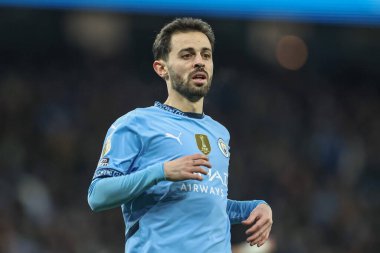 Manchester City 'nin Chelsea' ye karşı oynadığı Premier League maçında Manchester City 'den Bernardo Silva, Etihad Stadyumu, Manchester, Birleşik Krallık, 25 Ocak 2025