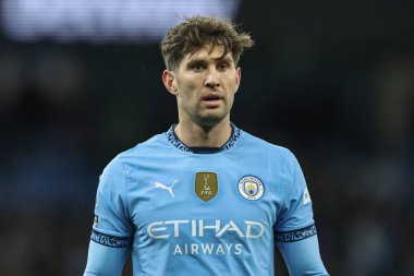 Manchester City - Chelsea Premier League maçı sırasında Manchester City maçında John Stones Etihad Stadyumu, Manchester, Birleşik Krallık, 25 Ocak 2025
