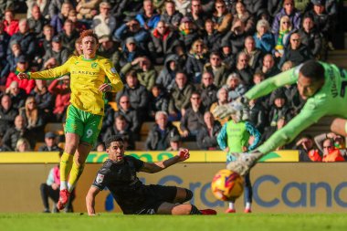 Norwich City 'den Josh Sargent, 25 Ocak 2025' te Norwich City 'nin Carrow Road, Norwich City' e karşı oynadığı Sky Bet Şampiyonası maçında çekim yapıyor.