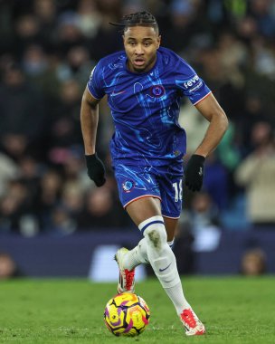Chelsea Premier Ligi karşılaşmasında Christopher Nkunku Manchester City ile Chelsea maçında Etihad Stadyumu, Manchester, Birleşik Krallık, 25 Ocak 2025