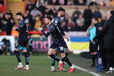 Blackpool 'dan Jake Beesley, Sky Bet Ligi 1 karşılaşmasında Exeter City, St. James' Park, Exeter, İngiltere 'de Blackpool' a karşı, 25 Ocak 2025
