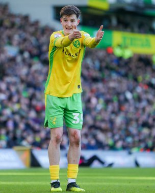 Kellen Fisher of Norwich City reacts during the Sky Bet Championship match Norwich City vs Swansea City at Carrow Road, Norwich, United Kingdom, 25th January 2025 clipart