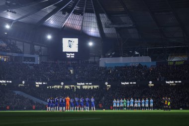 Premier Lig maçında Tony Brook 'u anmak Manchester City ile Chelsea maçı Etihad Stadyumu, Manchester, İngiltere, 25 Ocak 2025