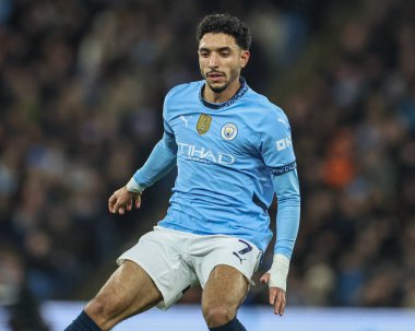 Manchester City 'nin Chelsea' ye karşı oynadığı Premier League maçında Manchester City 'den Omar Marmoush, Etihad Stadyumu, Manchester, Birleşik Krallık, 25 Ocak 2025