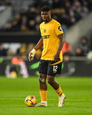 Wolverhampton Wanderers takımından Emmanuel Agbadou, Premier League maçında Wolverhampton Wanderers 'a karşı Molineux, Wolverhampton, Birleşik Krallık, 25 Ocak 2025