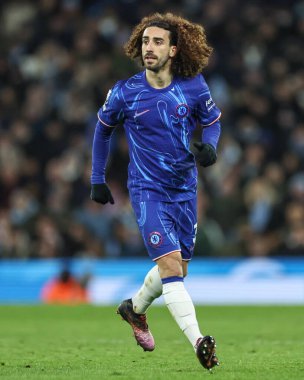 Chelsea Premier Ligi maçında Marc Cucurella Manchester City ile Chelsea maçında Etihad Stadyumu, Manchester, Birleşik Krallık, 25 Ocak 2025