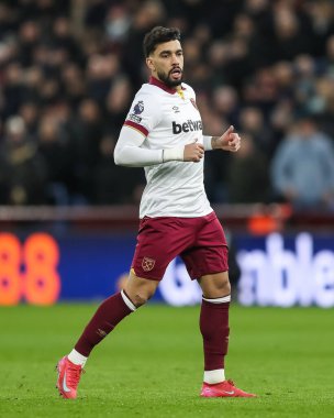 Lucas Paquet of West Ham United during the Premier League match Aston Villa vs West Ham United at Villa Park, Birmingham, United Kingdom, 26th January 2025 clipart