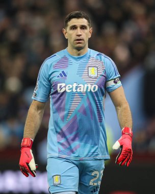 Aston Villa 'dan Emiliano Martnez Premier Lig karşılaşmasında Aston Villa, West Ham United' a karşı Villa Park, Birmingham, Birleşik Krallık, 26 Ocak 2025