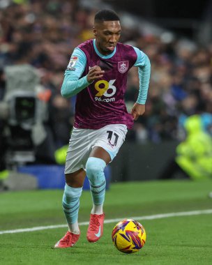 Burnley 'den Jaidon Anthony 27 Ocak 2025' te Burnley, Burnley, İngiltere 'de Leeds United' a karşı oynadığı Gökyüzü İddia Şampiyonası maçında