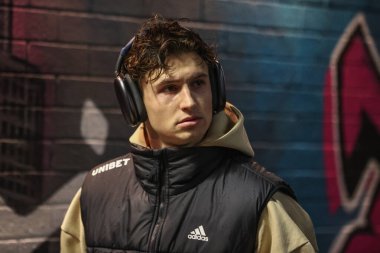 Leeds United takımından Brenden Aaronson 27 Ocak 2025 'te Burnley - Leeds United maçında Turf Moor, Burnley, Birleşik Krallık' a geldi.